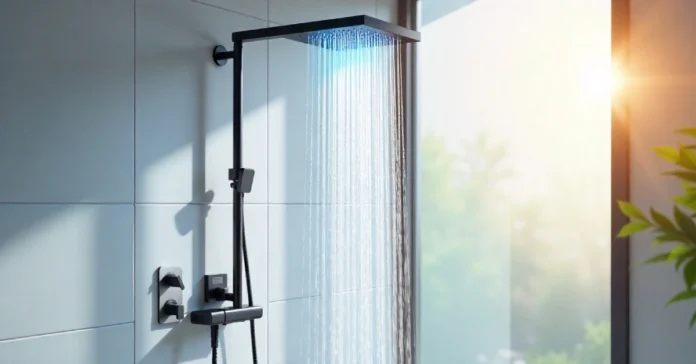 Berry0314 Shower smart system with LED lights and filtered water for a refreshing daily experience.
