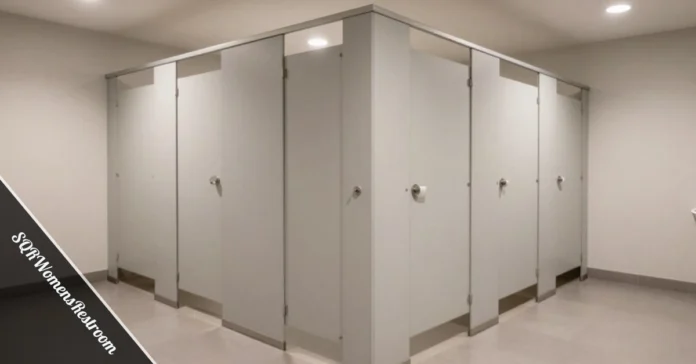 SQRWomensRestroom modern design with touchless fixtures and accessibility features