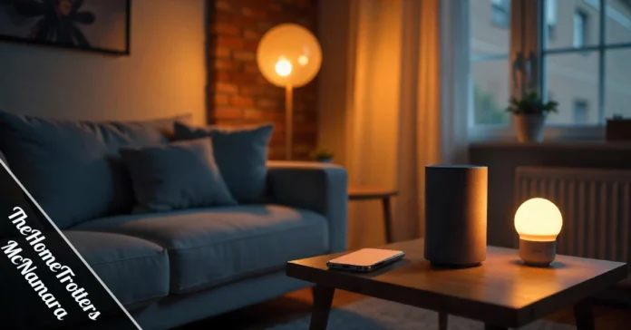 TheHomeTrotters McNamara modern smart home with automation devices and comfortable minimalist interior design