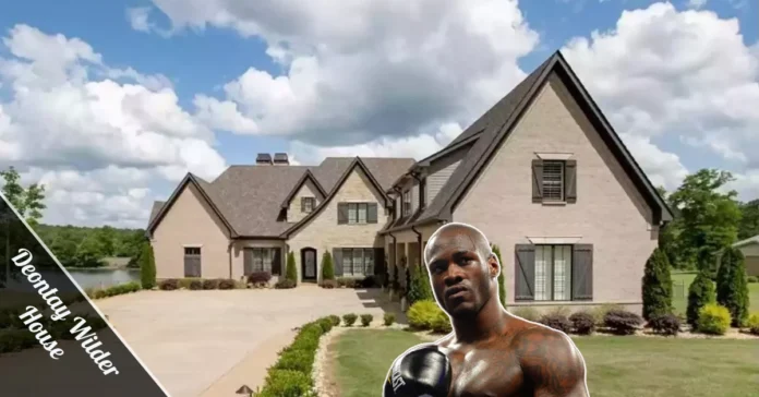 Deontay Wilder house lakeside mansion exterior with covered patio overlooking Lake Tuscaloosa in Northport Alabama