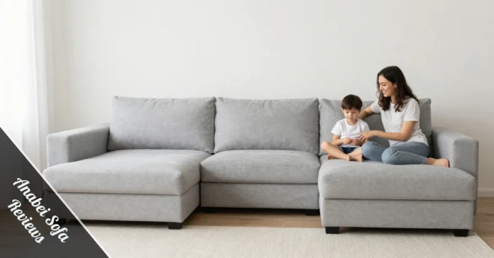 Modern modular Anabei sofa reviews showcase washable grey couch in bright living room setting